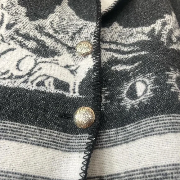 Vintage Gray and White Knit Wool Coat - Picture 5 of 6